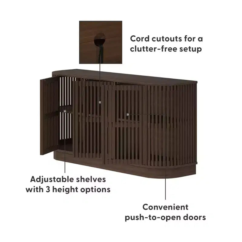Credenza Plank+Beam Contour in legno massello con 3 ante, mobile TV da 59 pollici per il soggiorno