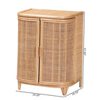 Mobile contenitore in rattan naturale bali & pari Yanka, naturale: lavorato a mano, 2 ripiani, design bohémien
