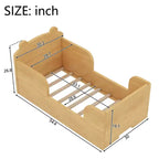 Letto da pavimento a forma di orso Okak per bambini dai 3 ai 6 anni, struttura per letto da bimbo con sponda di sicurezza, grazioso letto per bambini a forma di animale