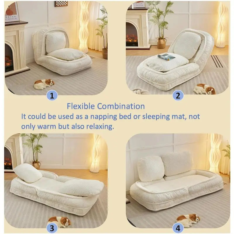 Divano poltrona relax, 5 posizioni regolabili, per sedersi, dormire e ripiegarsi, ideale per camera da letto e soggiorno