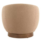 Fauteuil tonneau pivotant rembourré d’appoint Spruce&Spring avec base en bois
