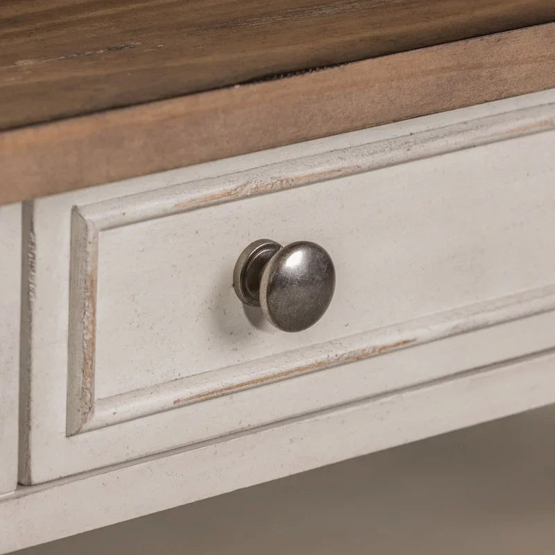 Table basse Morgan Creek blanc antique avec accents brossés couleur tabac
