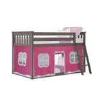 Lit superposé bas Max & Lily, 2 couchages simples, avec rideaux