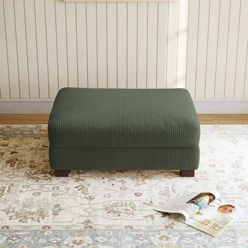 Pouf moderno oversize in tessuto a coste
