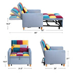 Poltrona letto trasformabile Aukfa, poltrona singola con cuscino