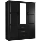 Armadio guardaroba a 3 ante Cosmo Palace Imports in legno massello al 100%, con ante in legno massello o a specchio