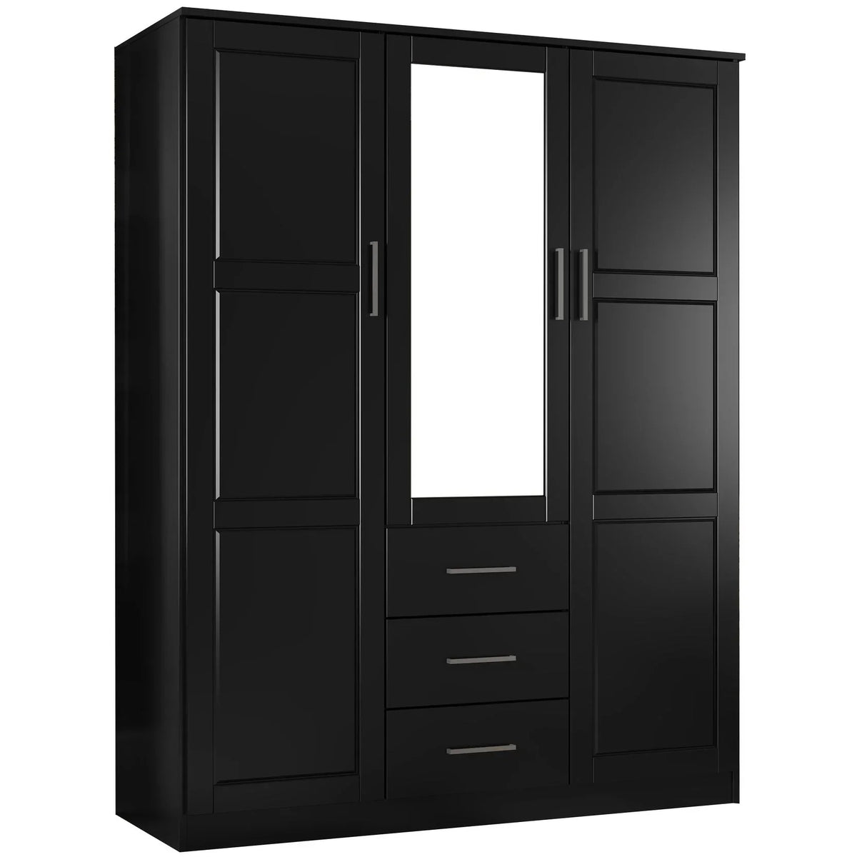 Armadio guardaroba a 3 ante Cosmo Palace Imports in legno massello al 100%, con ante in legno massello o a specchio