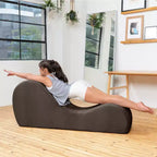 Chaise longue Avana Sleek per yoga - Prodotta negli USA - Ideale per stretching, relax, esercizio e altro, 60D x 18W x 26H pollici, grigio chiaro