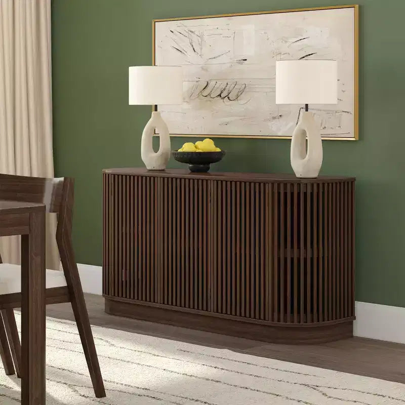 Credenza Plank+Beam Contour in legno massello con 3 ante, mobile TV da 59 pollici per il soggiorno