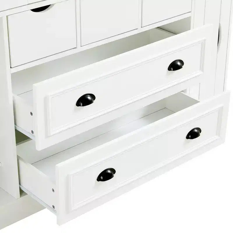 Armoire garde-manger indépendante Whisen de 71 po de hauteur, grand meuble de rangement pour salle à manger avec 4 portes pliantes, étagères et porte-bouteilles