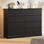Meuble de rangement à 8 tiroirs, commode à tiroirs profonds, grande armoire à plateau large pour le salon, le couloir ou la chambre d’enfant