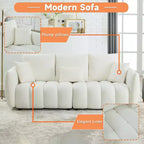 Divano moderno GDFStudio Alanna da 79,5 pollici, a 3 posti, rivestito in tessuto teddy con cuscini