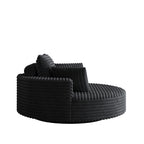 Fauteuil pivotant individuel en mousse et chenille côtelée