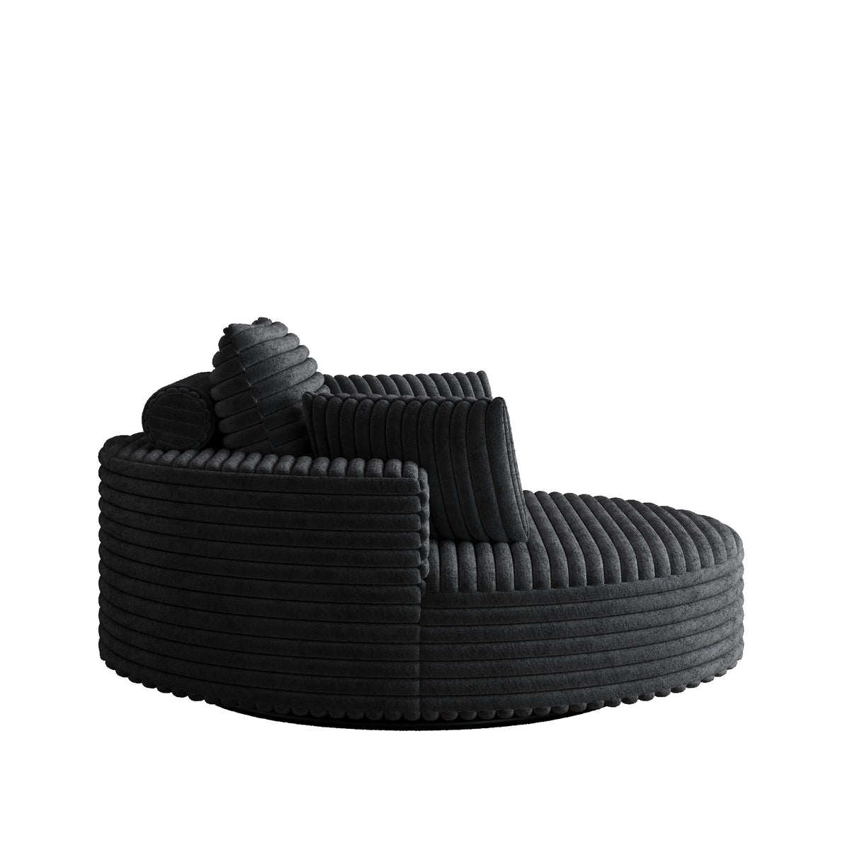 Fauteuil pivotant individuel en mousse et chenille côtelée