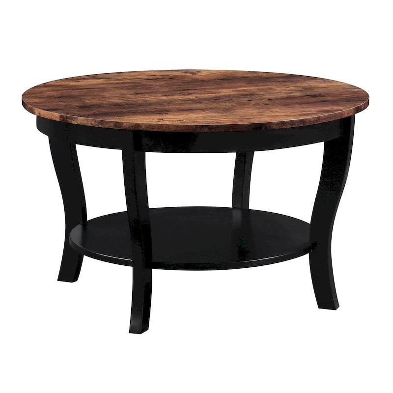 Tavolino rotondo da caffè Convenience Concepts American Heritage con ripiano