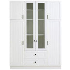 Whisen 71''H Freestanding Kitchen Storage Pantry, Large Dining Storage Cabinet Cupboard Sideboards With 6 Doors, Adjustable Shelves