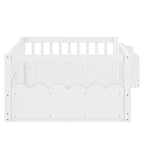 Lit cabane Montessori simple en bois Bellemave pour enfants, avec barrière surélevée et bibliothèque, pour filles et garçons