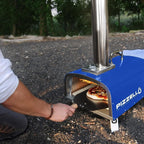 Four à pizza extérieur multicombustible, appareil à pizza cuite sur pierre avec brûleur à gaz et compartiment à bois – 12 pouces