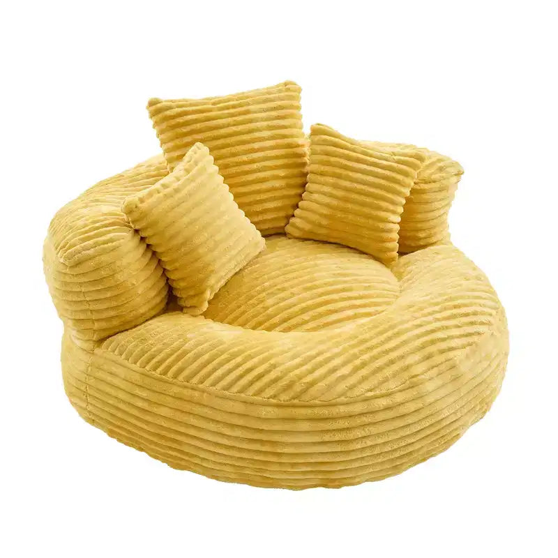Sitzsack-Sofa für Erwachsene und Kinder, übergroßer Cord-Sitzsack mit 3 Kissen und Armlehne für Wohnzimmer oder Schlafzimmer