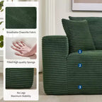 108 modernes Sofa, 3-Sitzer-Sofa in L-Form mit Polsterbezug und Kissen, Sofa mit tiefer Sitzfläche, keine Montage erforderlich