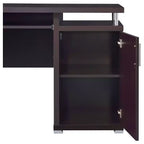 Scrivania in legno TUYOHW 55, scrivania per computer da ufficio con 2 cassetti, 1 armadietto, 1 ripiano aperto e 1 anta, scrivania da lavoro per ufficio domestico, studio e piccoli spazi