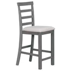 Set da pranzo in stile rustico composto da 5 pezzi, altezza bancone, con sedie per 4 persone, tavolo rettangolare in legno con ripiani contenitori e scomparto portabottiglie