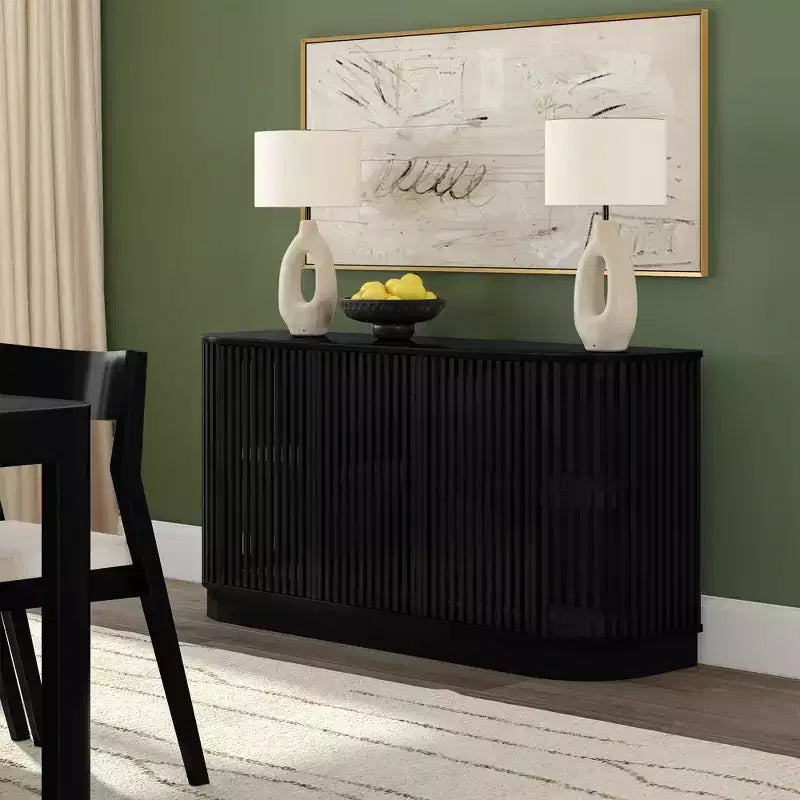 Credenza Plank+Beam Contour in legno massello con 3 ante, mobile TV da 59 pollici per il soggiorno