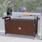 Chariot de barbecue extérieur avec plateau en acier inoxydable (tabouret non inclus)