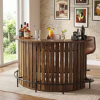 Mini tavolo bar portaoggetti a 4 ripiani con forma ad arco, mobile bar moderno in stile rustico con poggiapiedi e struttura in MDF