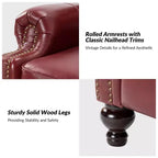 Set di 2 poltrone reclinabili moderne Elisabete con schienale ad ali in vera pelle e borchie decorative vintage per soggiorno e camera da letto| ART OF LIVING DESIGNS
