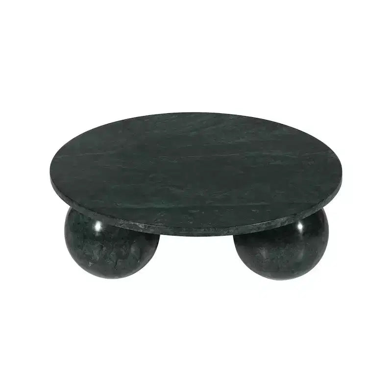 Table basse ronde en marbre avec pieds sphériques, multicolore, 4 places ??