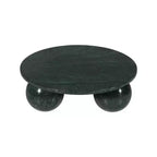 Table basse ronde en marbre avec pieds sphériques, multicolore, 4 places ??