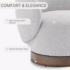 Fauteuil tonneau pivotant rembourré d’appoint Spruce&Spring avec base en bois