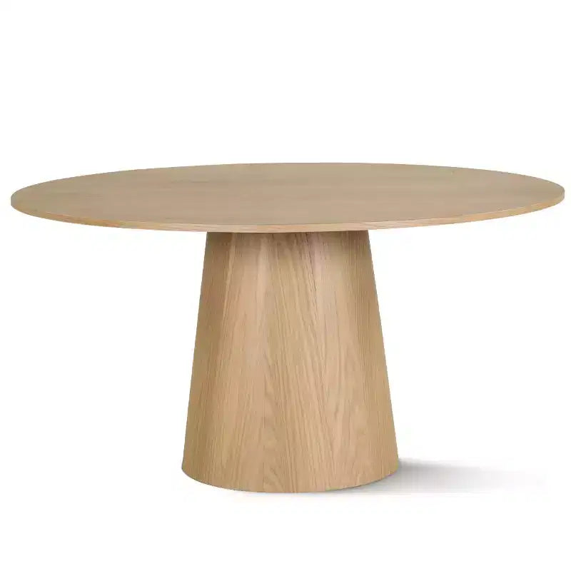 Ensemble de table à manger moderne pour 6 personnes, table ronde à piètement central, fauteuils tonneau pivotants à roulettes, chenille texturée - Panipeachy