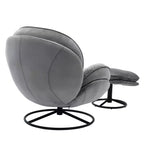 Okak Velvet Accent Chair with Ottoman,Modern Mid-Century Style Armless Living Room Chair,Soft Comfy Sitting Chair for TV Watching,Gaming