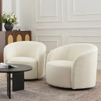 Fauteuil d’appoint pivotant KINWELL en forme de tonneau, rembourré, largeur 34 (lot de 2)