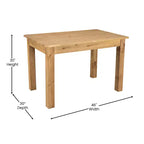 Mesa de jantar retangular Flash Furniture, 46 x 30, em pinho maciço