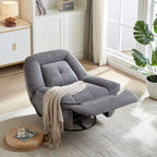 Drehbarer Cord-Sessel mit Gleitfunktion und Liegefunktion, Fußstütze für das Wohnzimmer