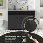 Wavy Line 30/36/48 Bathroom Vanity Set with Sink & Faucet