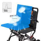 Fauteuil roulant de transport pour personnes âgées ultraléger, pliable et portable, avec frein à main verrouillable et accoudoirs relevables amovibles