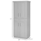 Modern Kitchen Pantry Freestanding Cabinet Cupboard with Doors and Drawer, Adjustable Shelving