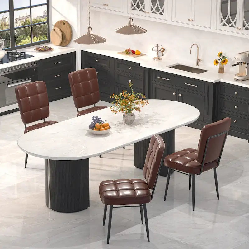 Chaises de salle à manger modernes, lot de 2/4/6/8, chaises de cuisine rembourrées avec coussin épais pour salle à manger