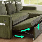 Dyonery 81-Sitzer-Schlafsofa, L-förmiges Ausziehsofa mit wendbarer Recamiere mit Stauraum, USB-Anschluss und verstellbarer Rückenlehne