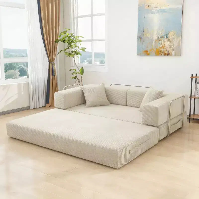 Canapé-lit pliant Dyonery 78 convertible en canapé en velours côtelé, format king, couchage au sol, 4-en-1, canapé modulaire à combiner soi-même, confortable et dépliant