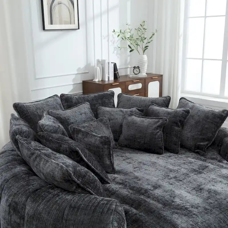 Comodo divano letto matrimoniale a panetto, divano letto oversize con braccioli