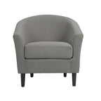 Set di 2 poltrone d'accento moderne in lino, a forma di botte, poltrone club