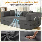 Canapé-lit pliant Dyonery 78 convertible en canapé en velours côtelé, format king, couchage au sol, 4-en-1, canapé modulaire à combiner soi-même, confortable et dépliant
