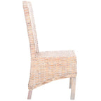 Ensemble de 2 chaises de salle à manger en osier naturel, 19 l x 22 p x 41 h, style bohème côtier
