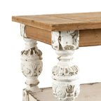 Rechteckiger Couchtisch aus weiß getünchtem Holz im Antik-Look