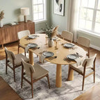 Tavolo da pranzo ovale in legno Dovelina da 67 con 4 gambe, tavolo da cucina moderno per 6 persone